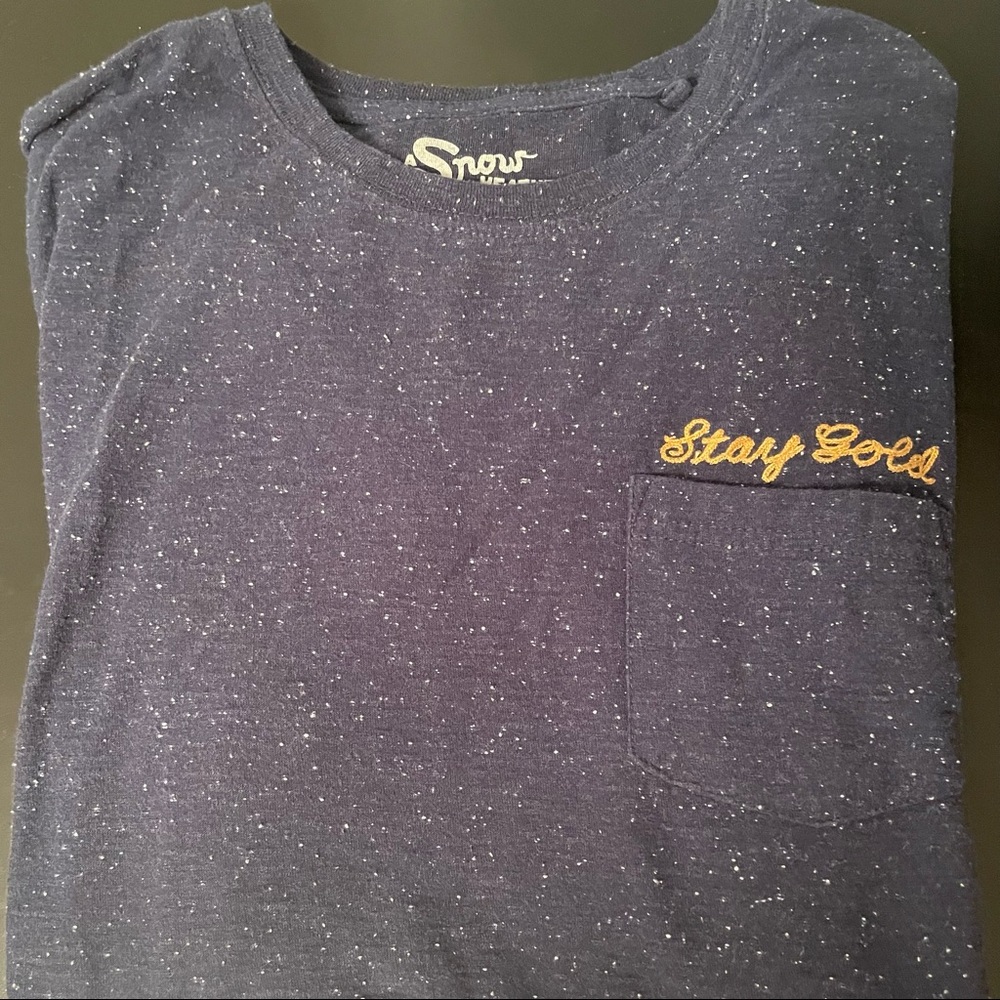 A Snow Heather Garment by Lucky Brand Men’s Navy Blue T-Shirt - Size Small
